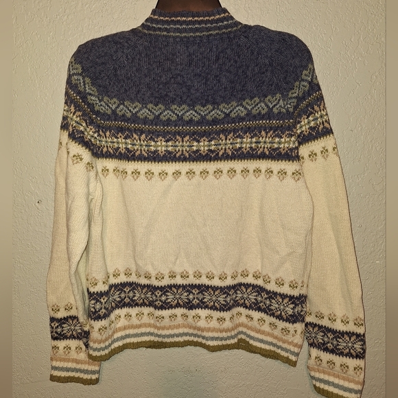 Tiara International Womens White Cardigan Zipper Mock Neck Long Sleeve Sweater M - Picture 2 of 6